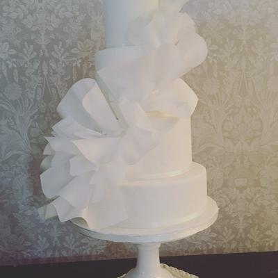Ruffle wedding cake  - Cake by SweetArtCakes