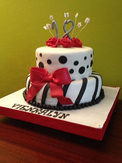 red ribbon cake - Cake by MARGOT