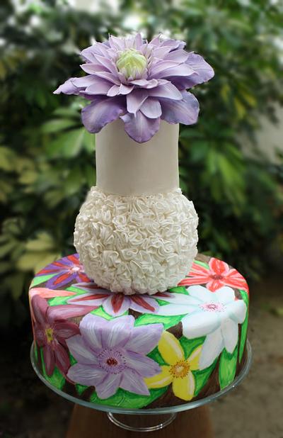 Multi blue clematis - Cake by JT Cakes