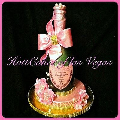 Dom Perignon Rose' - Cake by HottCakez of Las Vegas