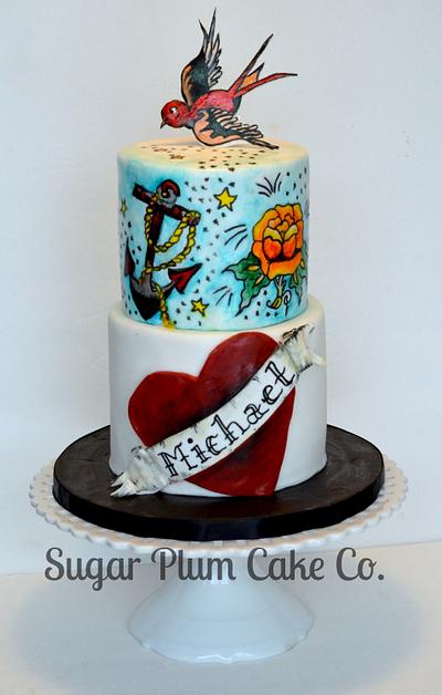 Sailor Jerry Tattoo Cake - Cake by Sugar Plum Cake Co.