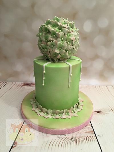 Hydrangea cake - Cake by Elaine - Ginger Cat Cakery 