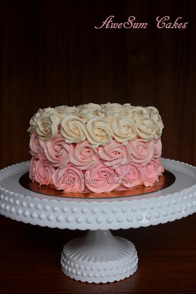 Ombre Rosettes cake - Cake by AweSumCakes