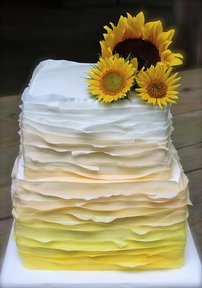 Sunflower Ombre Ruffles - Cake by Kerrin
