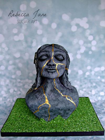 Kintsukuroi - to repair with gold - Cake by Rebecca Jane Sugar Art