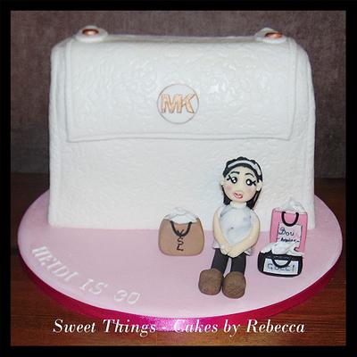 designer bag with model shopper - Cake by Sweet Things - Cakes by Rebecca