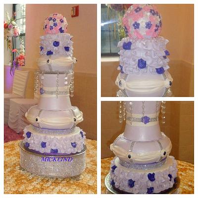 A HUGE 6 TIER LAVENDER WEDDING CAKE - Cake by Linda