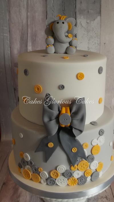 Buttons and Bow with the cutest elephant! - Cake by Cakes Glorious Cakes