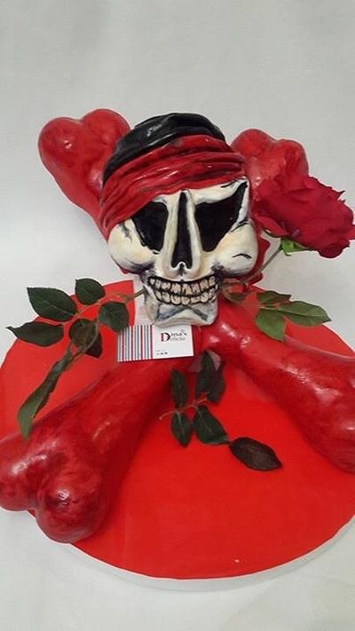 Red skull  - Cake by Dinadiab