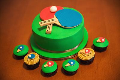 Ping pong cake & ping pong cupcakes - Cake by Yuri