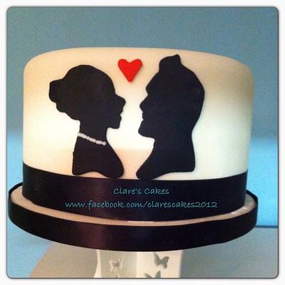 black white and a little bit of red.... - Cake by Clare's Cakes - Leicester