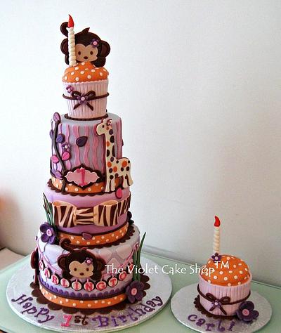 My Daughter's 1st Birthday Cake with Matching Smash Cake - Cake by Violet - The Violet Cake Shop™