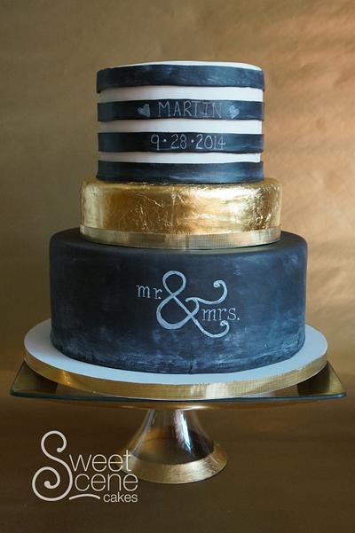 Chalkboard Stripes, why not? - Cake by Sweet Scene Cakes