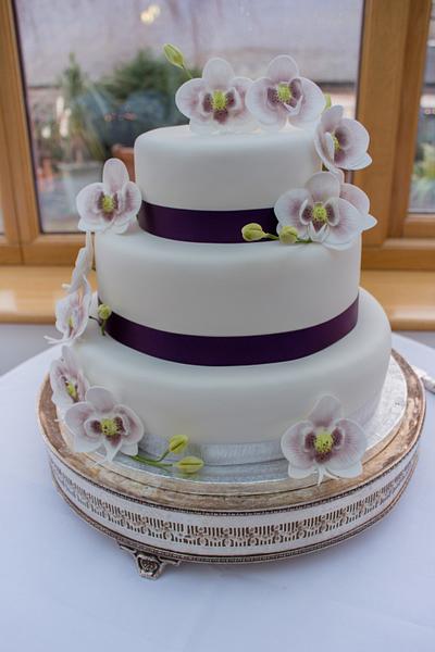 First Ever Wedding Cake - Orchids - Cake by NooMoo