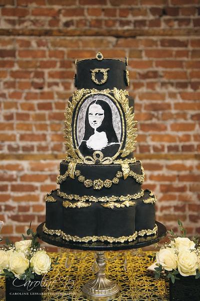 Mona Lisa Black & Gold Wedding   - Cake by DIVA OF CAKE 