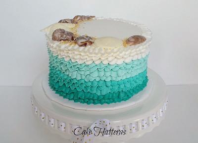 Teal Buttercream Ruffles - Cake by Donna Tokazowski- Cake Hatteras, Martinsburg WV