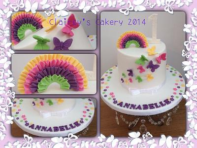 Annabelle's 1st birthday rainbow cake - Cake by Clairey's Cakery