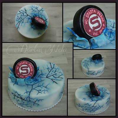 Hockey Puck on ice - Cake by DortaNela