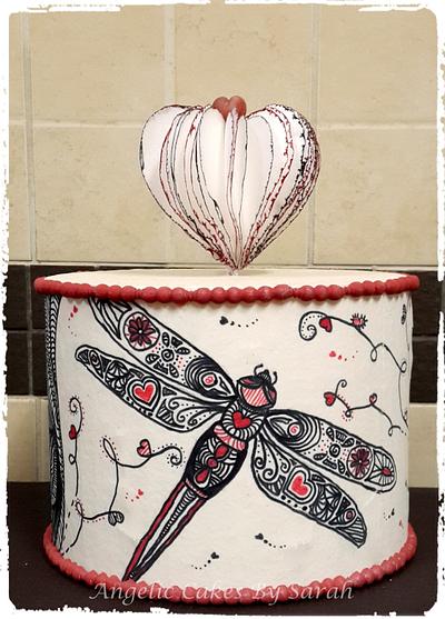 Dragon Fly Art - Cake by Angelic Cakes By Sarah