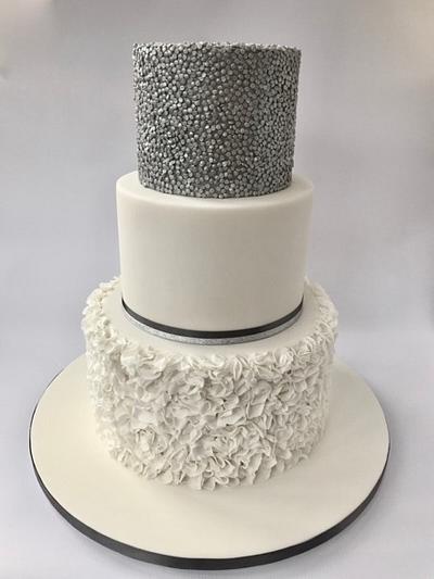 Sequins and Ruffles Wedding Cake - Cake by Canoodle Cake Company