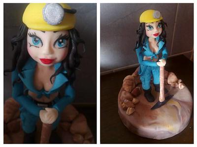 Female miner figurine - Cake by Zaklina