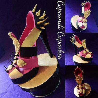 Baroque spiked gum paste shoe - Cake by Cupcandi Cupcakes