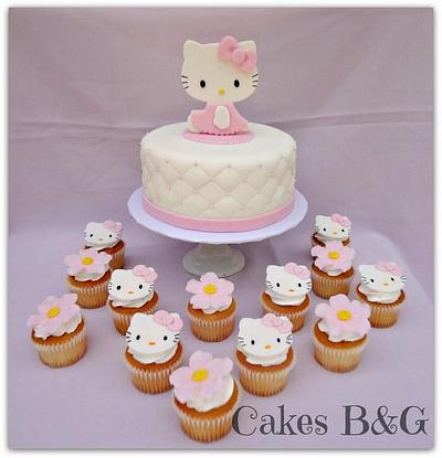 Hello Kitty cake and cupcakes - Cake by Laura Barajas 