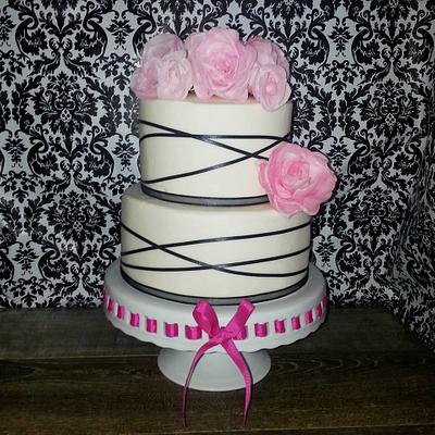 Black and White Bridal Shower Cake - Cake by SuessCakes