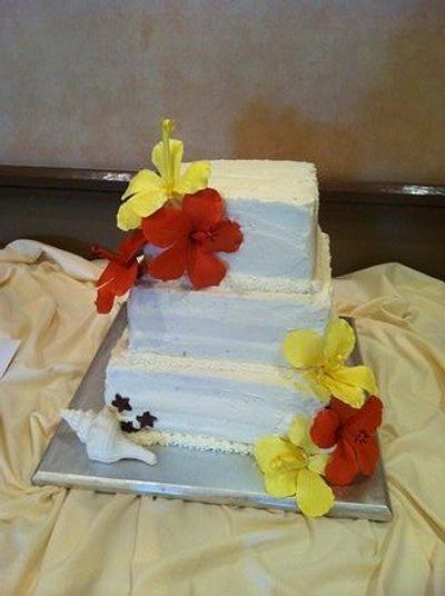 Hibiscus Wedding Cake - Cake by Jessica