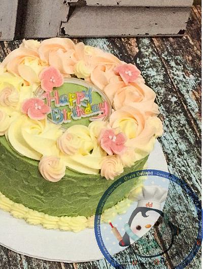 Simple flower wreath cake - Cake by DixieDelight by Lusie Lioe