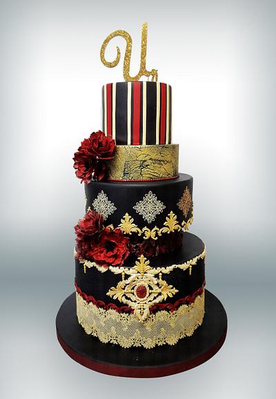 Golden glamour  - Cake by Koznitsa Cakes