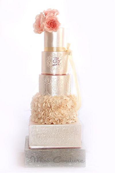 Just Peachy! - 5 tiers of wedded bliss. - Cake by misscouture