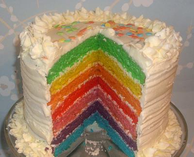 rainbow cake - Cake by carolyn morgan