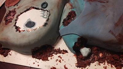 Zombie Hello Kitty - Cake by Cinnemin Gurl