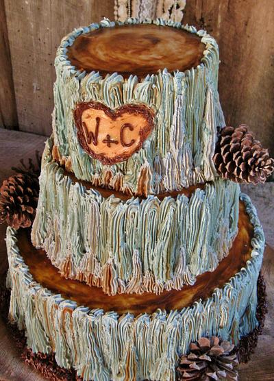 RUSTIC Log cake 100% buttercream - Cake by Nancys Fancys Cakes & Catering (Nancy Goolsby)