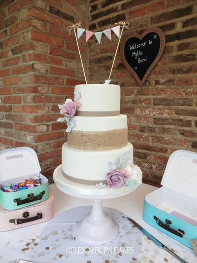 Pastels and Bunting Wedding Cake - Cake by Helen Alborn  