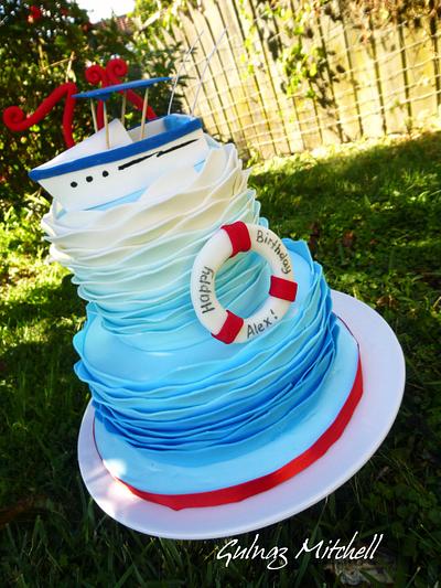 The 'Alex' of the Seas. The ombre waves cake. - Cake by Gulnaz Mitchell