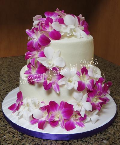 Orchid Wedding - Cake by Creative Cakes by Chris