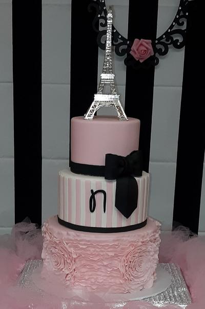 Paris Themed Sweet 16 - Cake by Nicole Verdina 