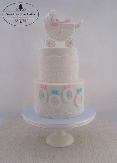 Antique Baby Shower Cake - Cake by Rose, Sweet Surprise Cakes