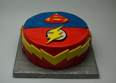 Supergirl & Flash - 2in1 Cake - Cake by Dragana