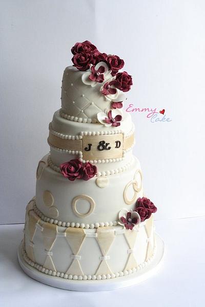 Modern meets traditional wedding cake - Cake by Emmy 