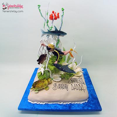 Scuba Diver Cake - Cake by Serdar Yener | Yeners Way - Cake Art Tutorials