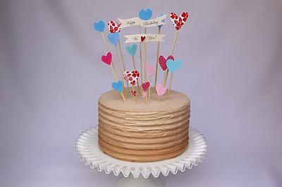 Brown Ombre Birthday Cake with Topper - Cake by blancs
