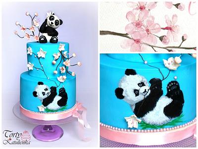 Hand painted Panda Cake - Cake by Torty Katulienka