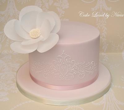 Wafer paper flower cake - Cake by Nivia