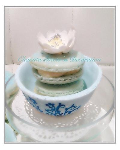 Bluebaileys macaroon in sugar teacup - Cake by Chanatasweets