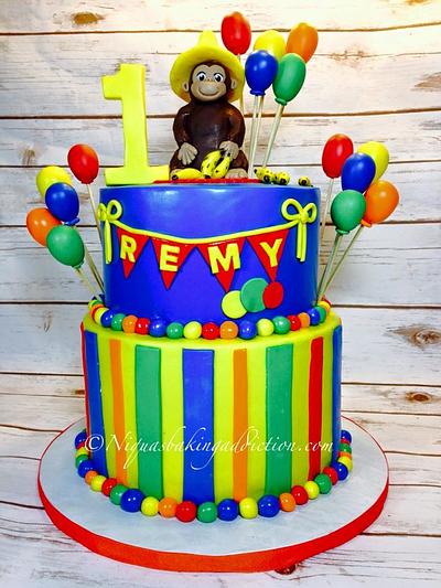 Curious George 1st Birthday Cake and Smash Cake - Cake by Cake'D By Niqua