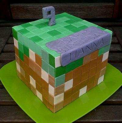 Minecraft Cube - Cake by cheeky monkey cakes