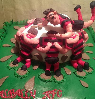 rugby scrum cake - Cake by Red Alley Cakes (Alison Rankin)